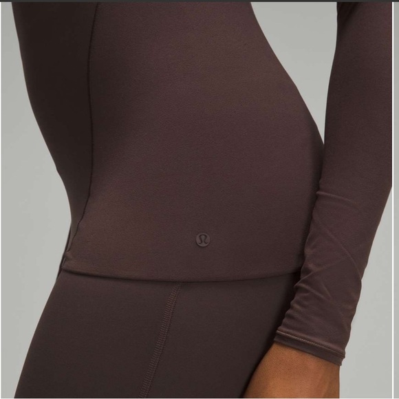 685. Lululemon athletica Wundermost Ultra-Soft Nulu Long-Sleeve Shirt Espresso S - Picture 3 of 3